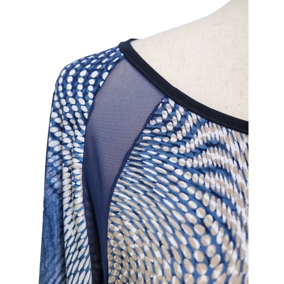 Women's Dressy Keyhole Tunic Blouse Top Blue Flowy Size M Long Sleeve NWT - Picture 8 of 9